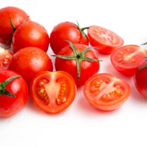 Cherry tomatoes on white